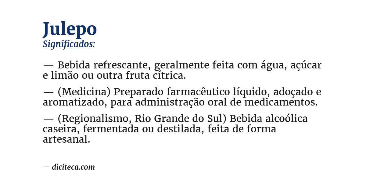 Significado de julepo