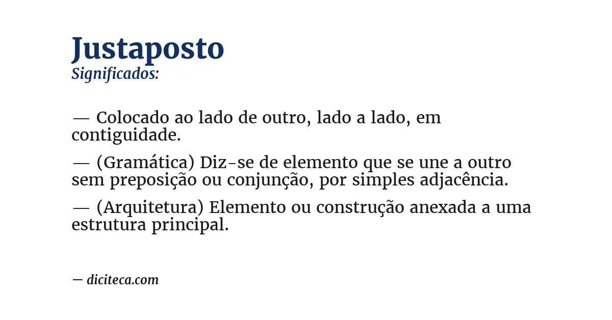 Significado de justaposto