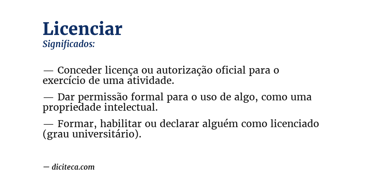 Significado de licenciar
