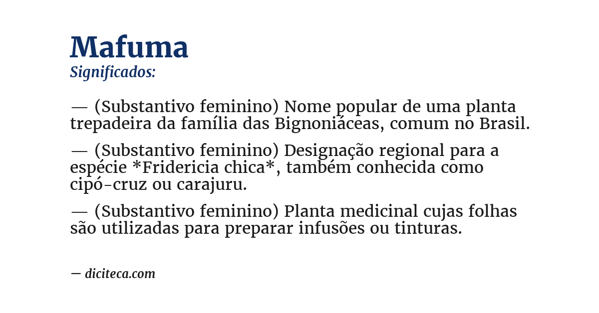 Significado de mafuma