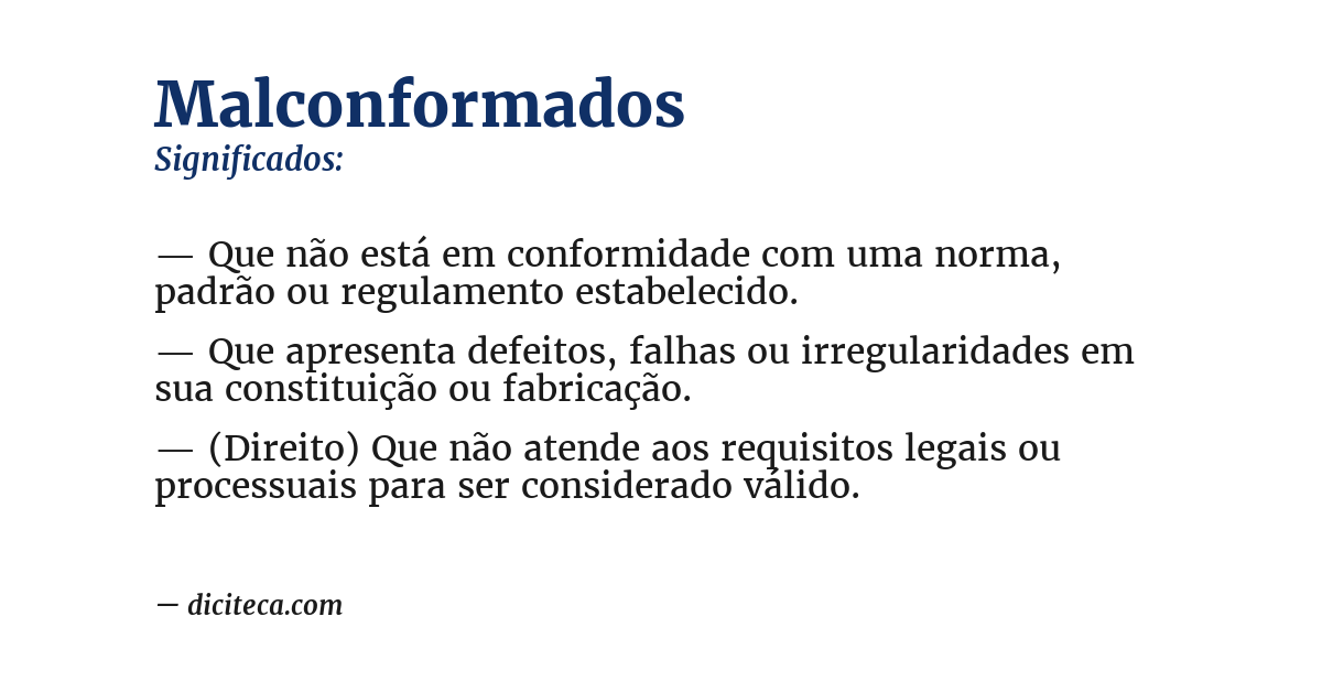 Significado de malconformados