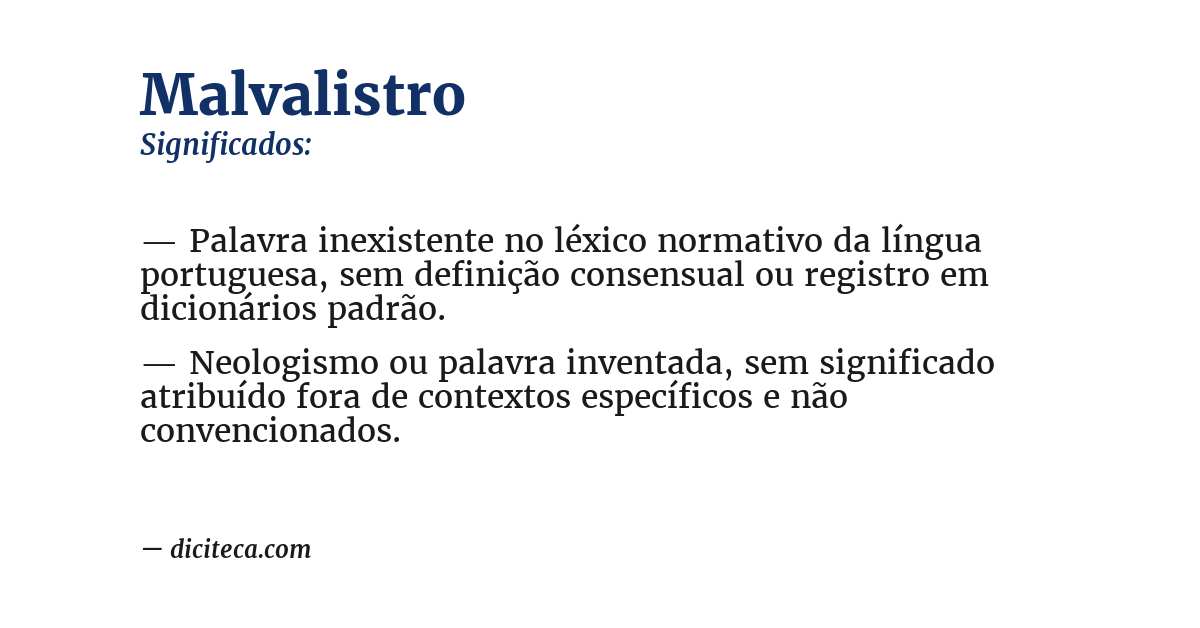 Significado de malvalistro