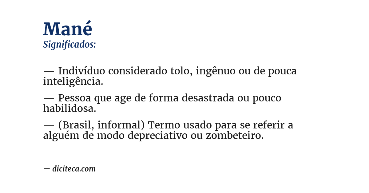 Significado de mané