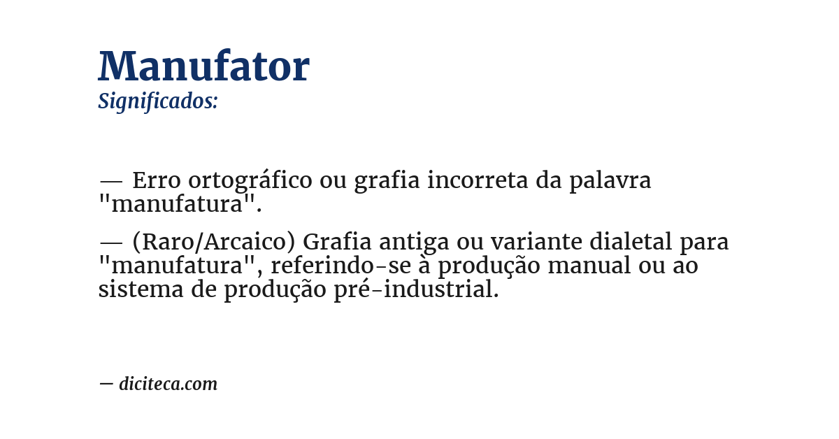 Significado de manufator