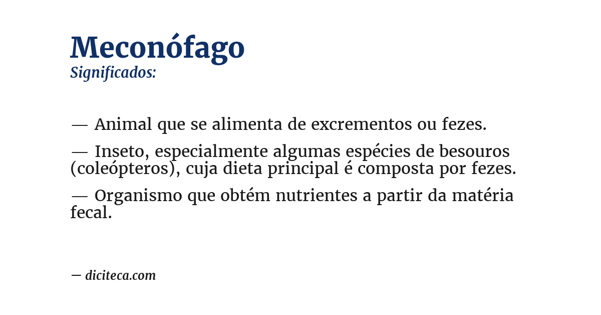 Significado de meconófago
