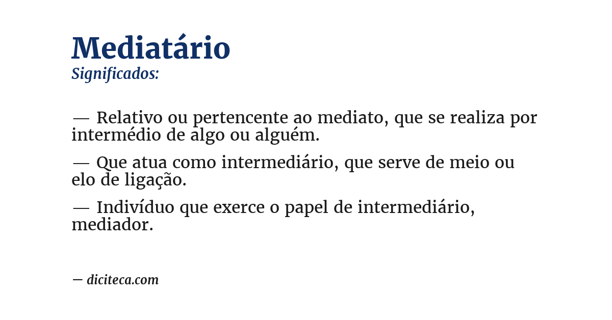 Significado de mediatário