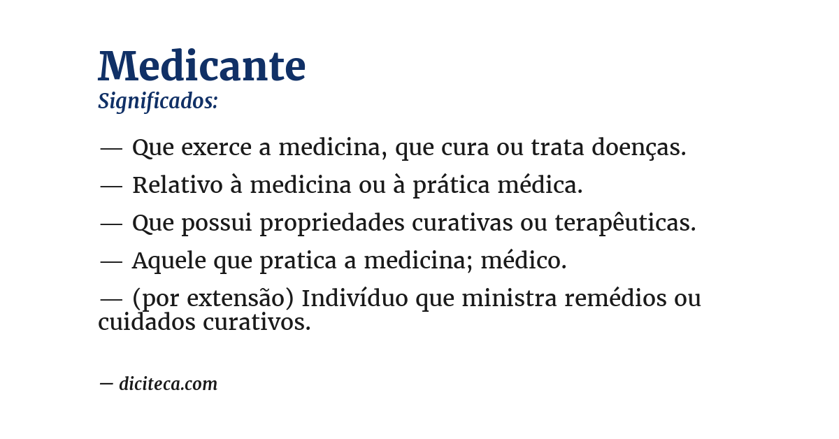 Significado de medicante