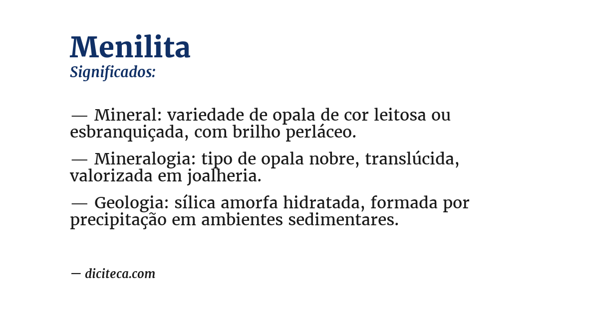 Significado de menilita