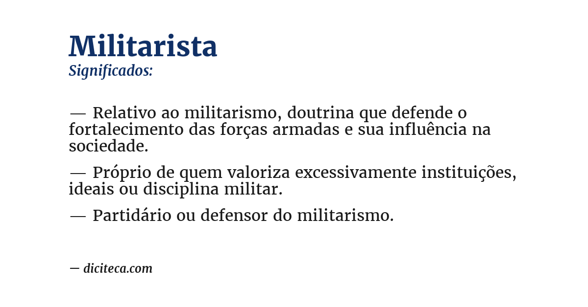 Significado de militarista