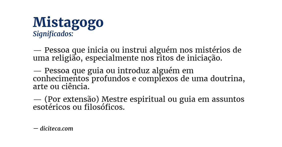 Significado de mistagogo