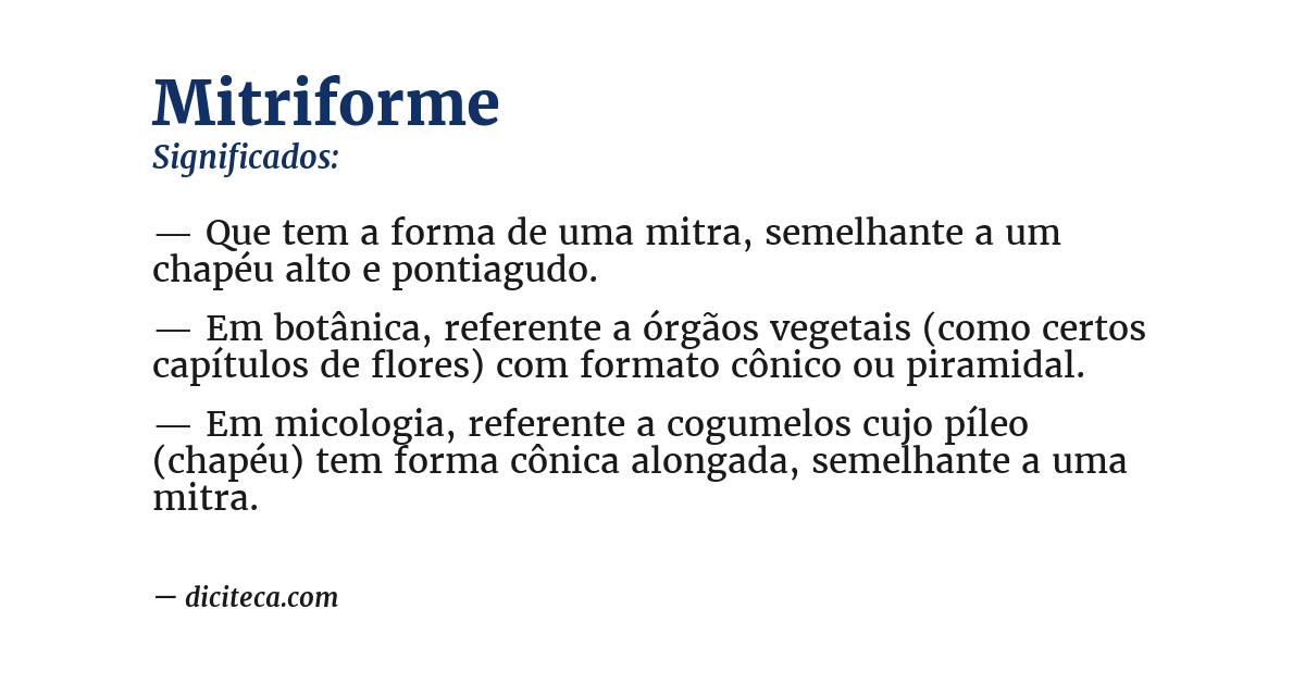Significado de mitriforme