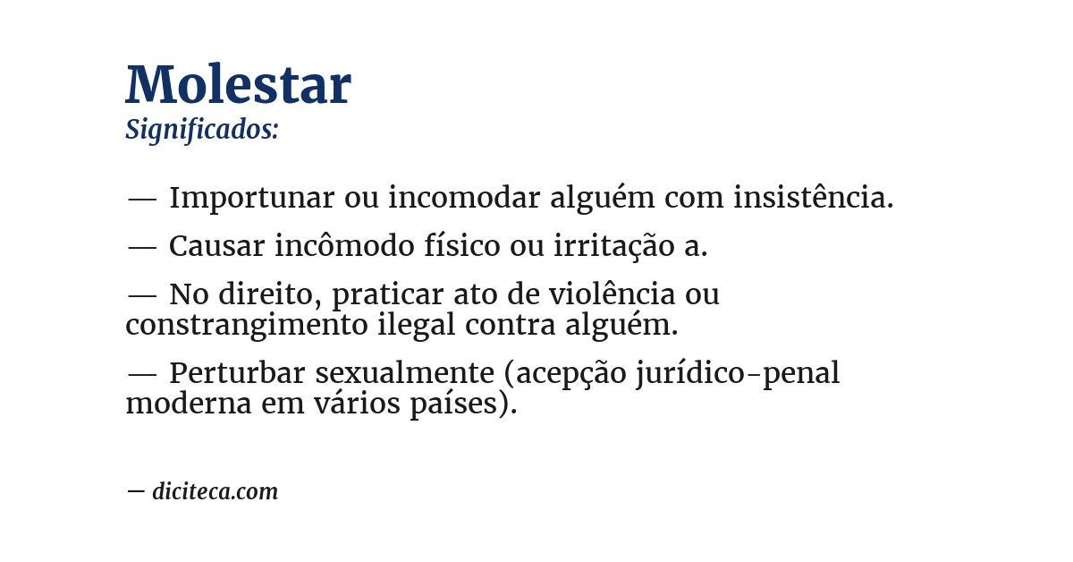 Significado de molestar
