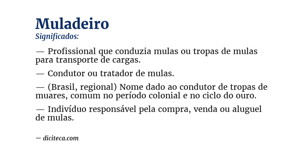 Significado de muladeiro