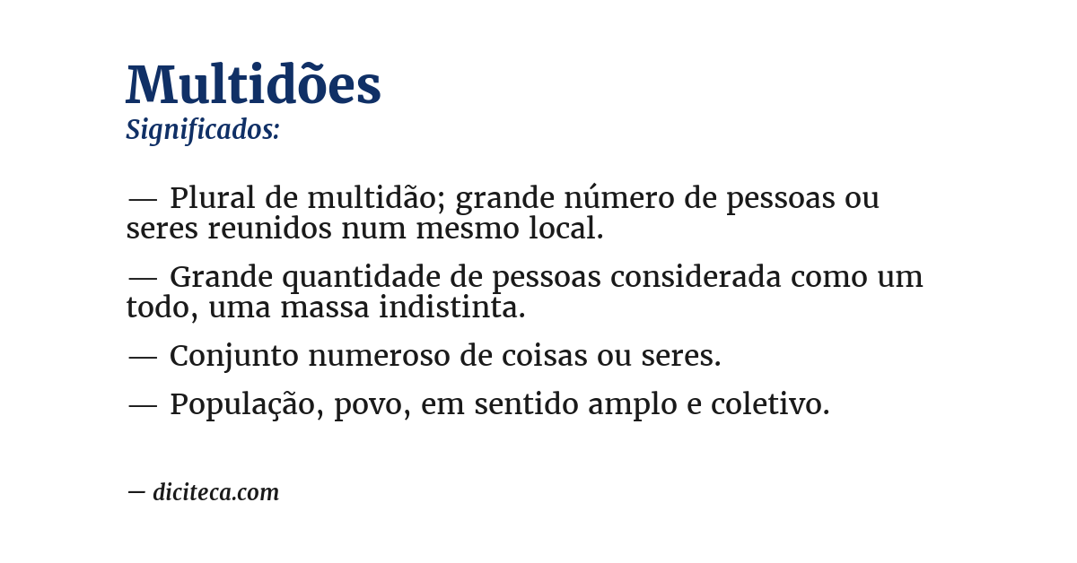 Significado de multidões