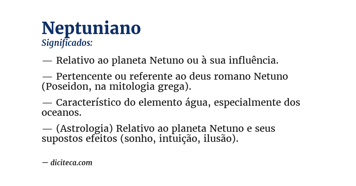 Significado de neptuniano