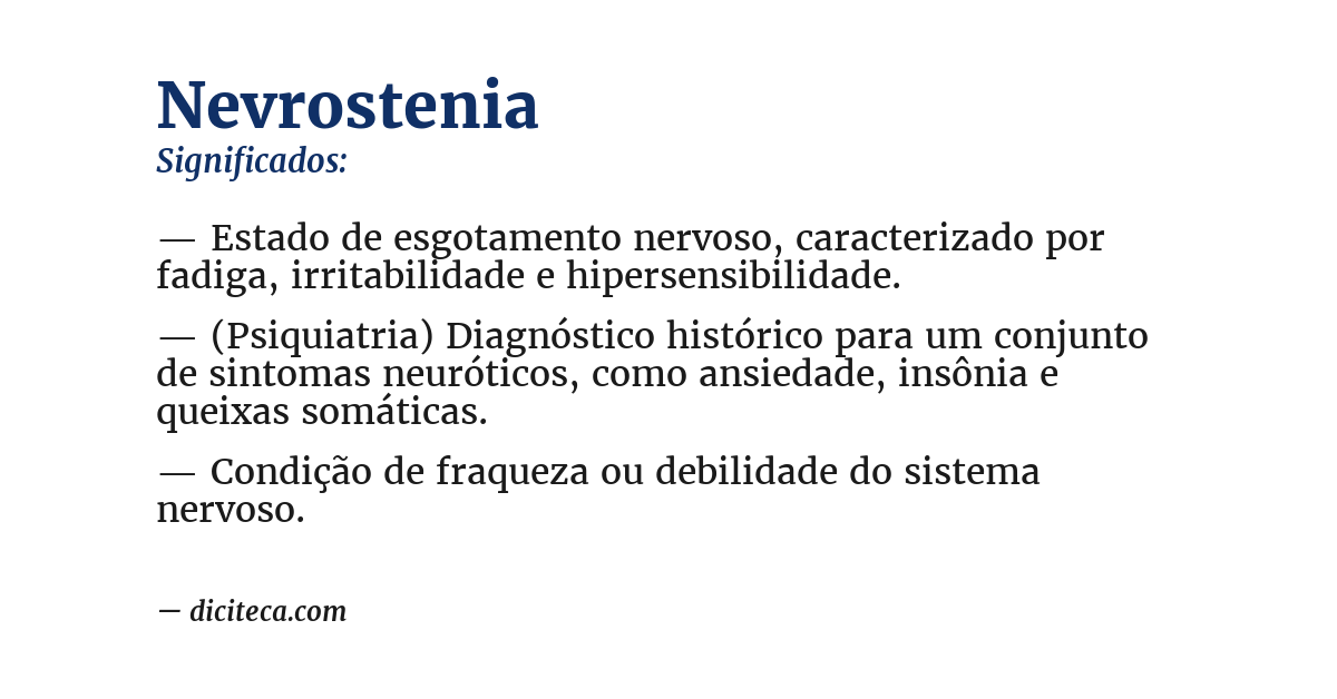 Significado de nevrostenia