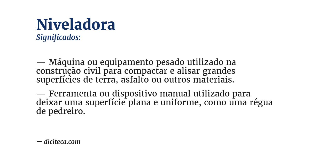 Significado de niveladora