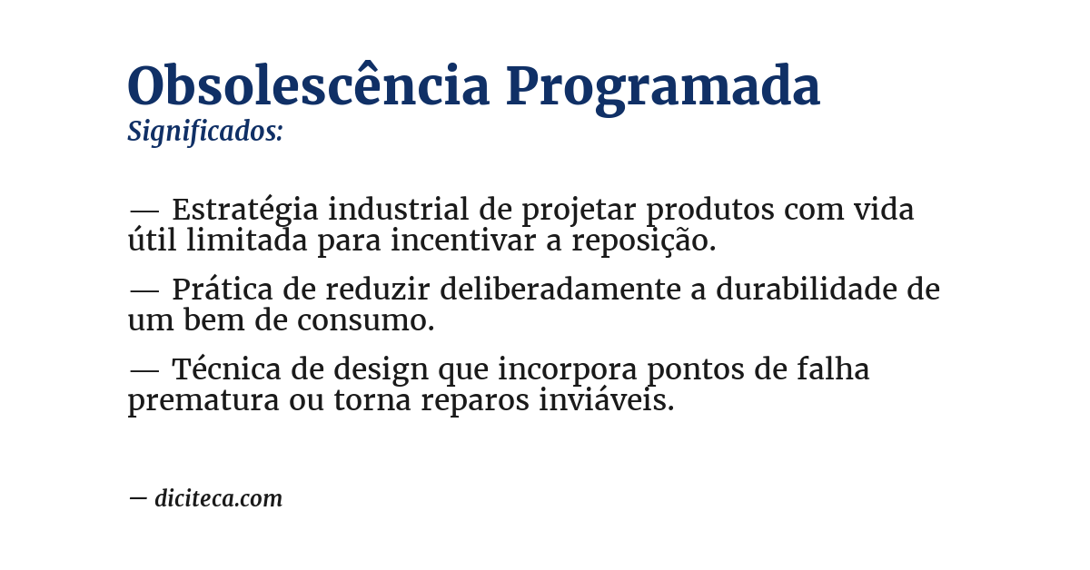 Significado de obsolescência programada