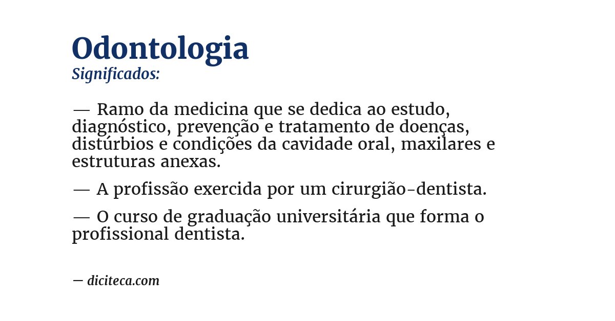 Significado de odontologia