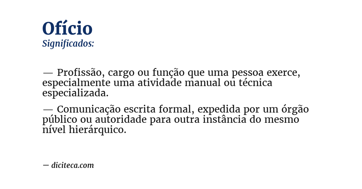 Significado de ofício