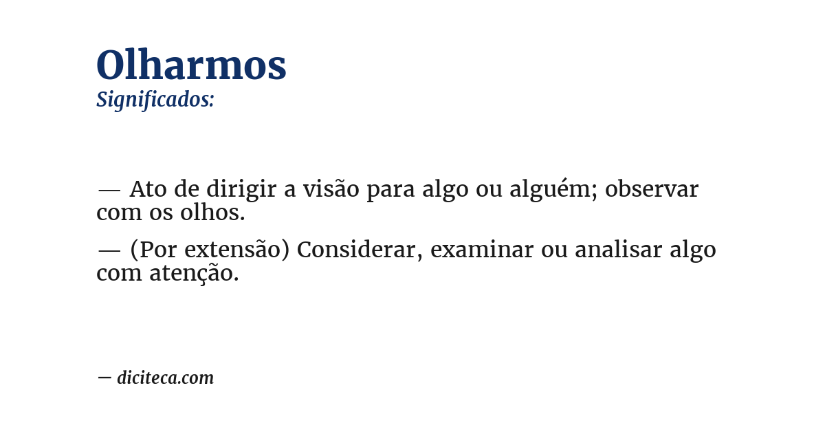 Significado de olharmos
