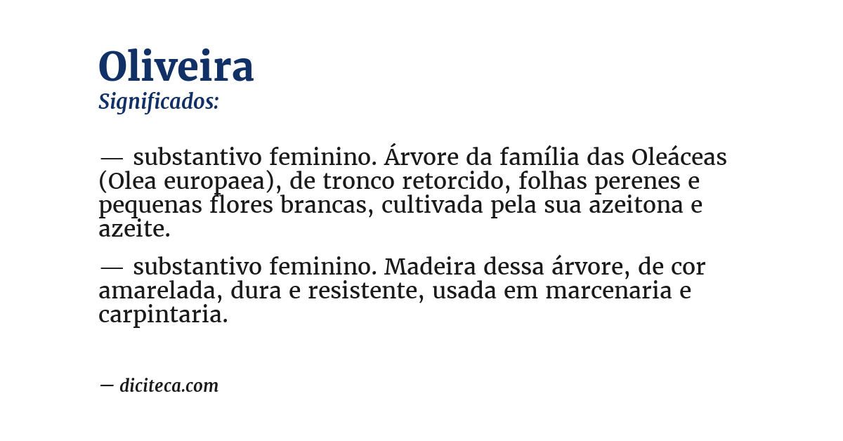 Significado de oliveira
