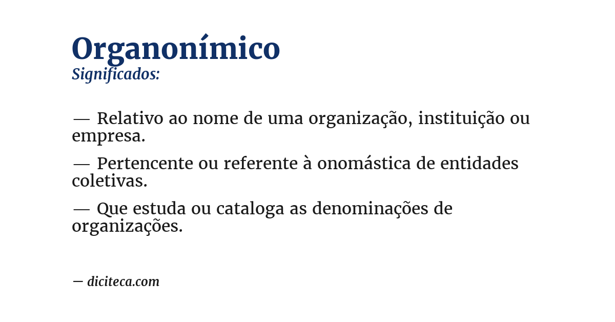 Significado de organonímico