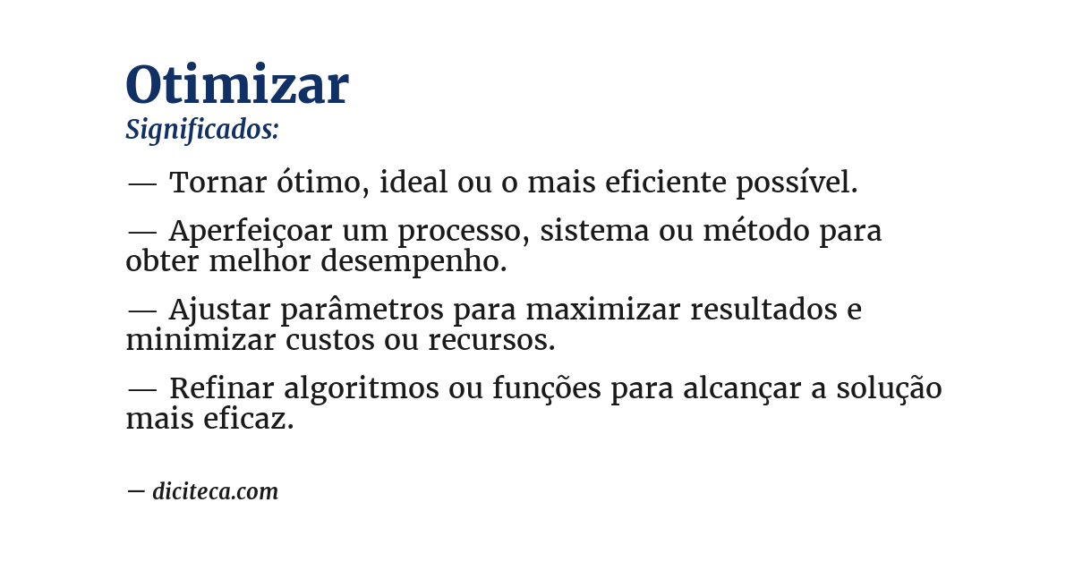 Significado de otimizar
