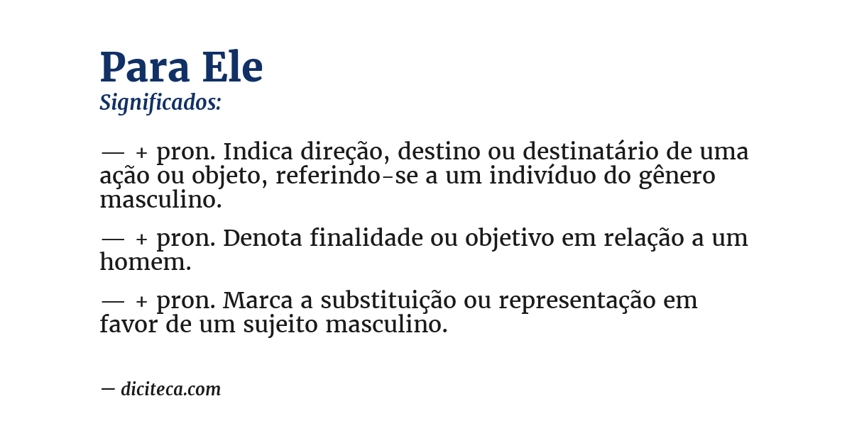 Significado de para ele