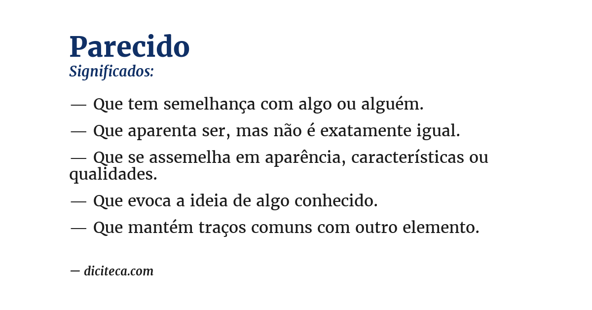 Significado de parecido