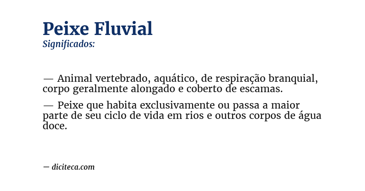 Significado de peixe fluvial
