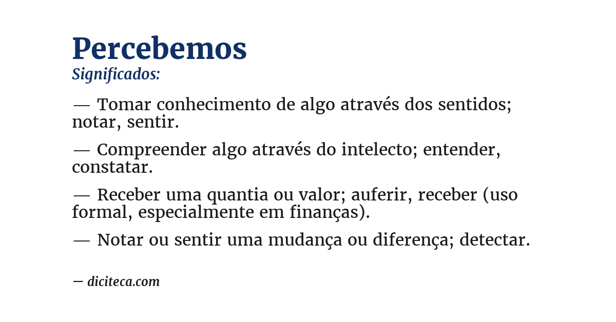 Significado de percebemos