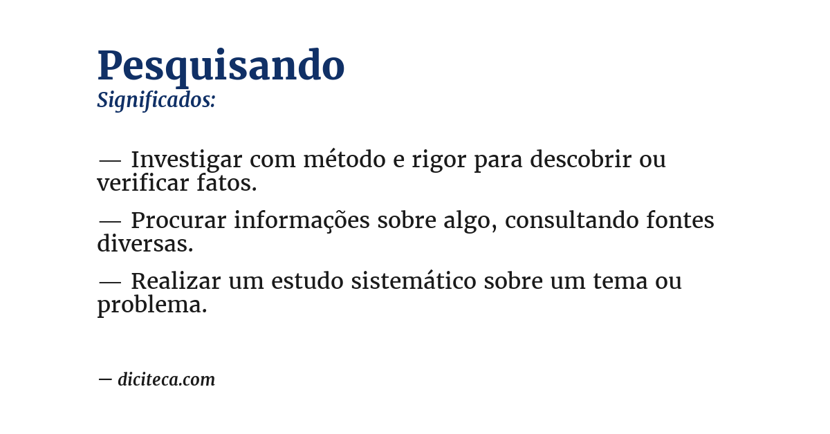 Significado de pesquisando