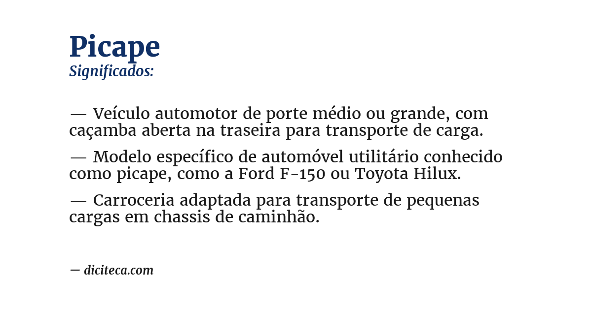 Significado de picape