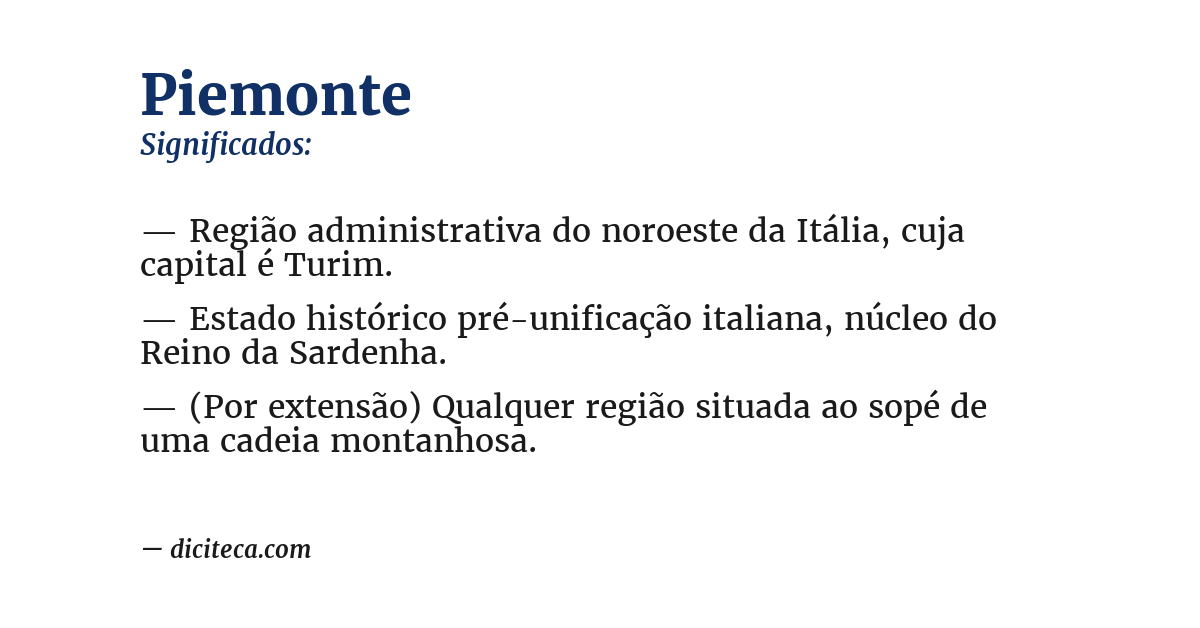 Significado de piemonte