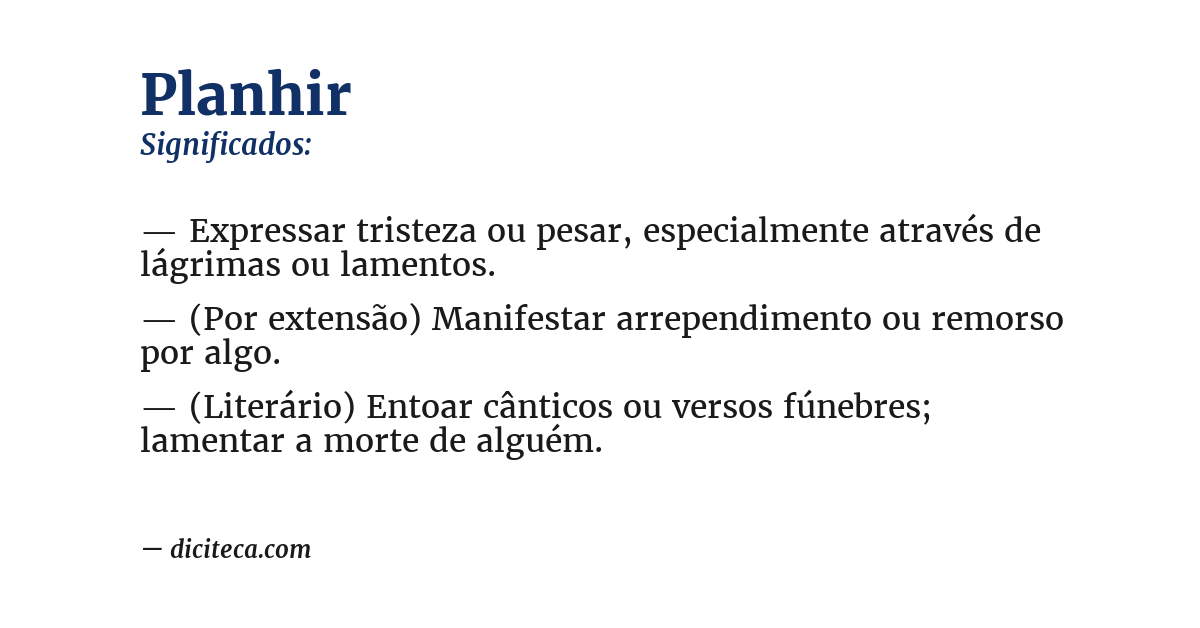 Significado de planhir