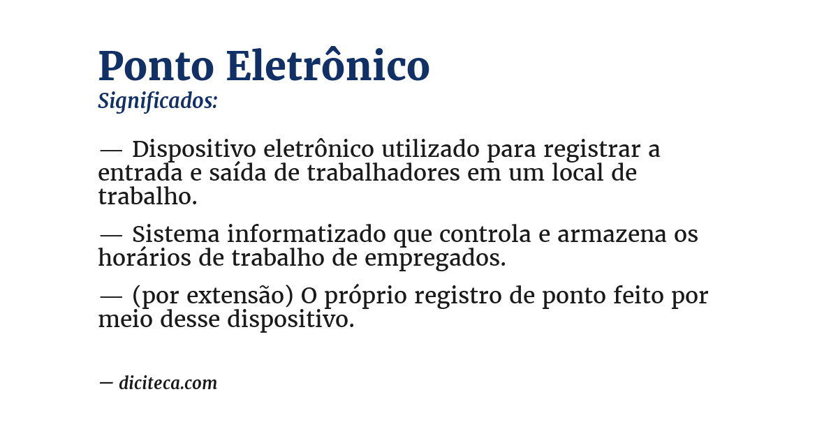 Significado de ponto eletrônico