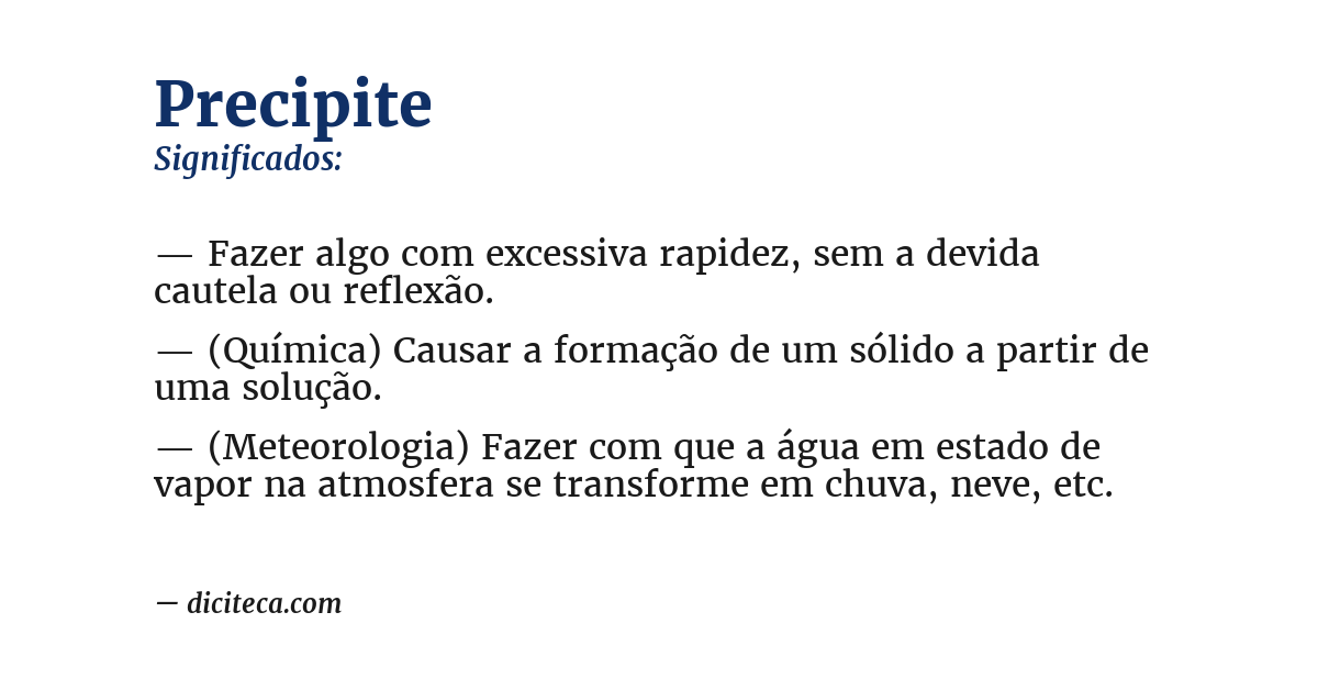 Significado de precipite