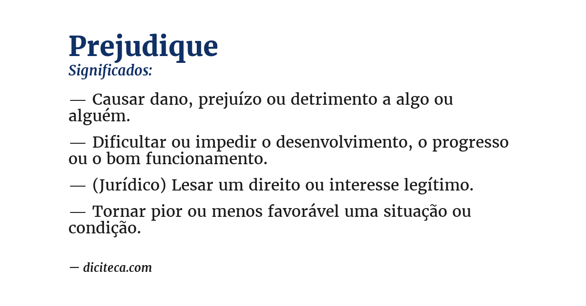 Significado de prejudique