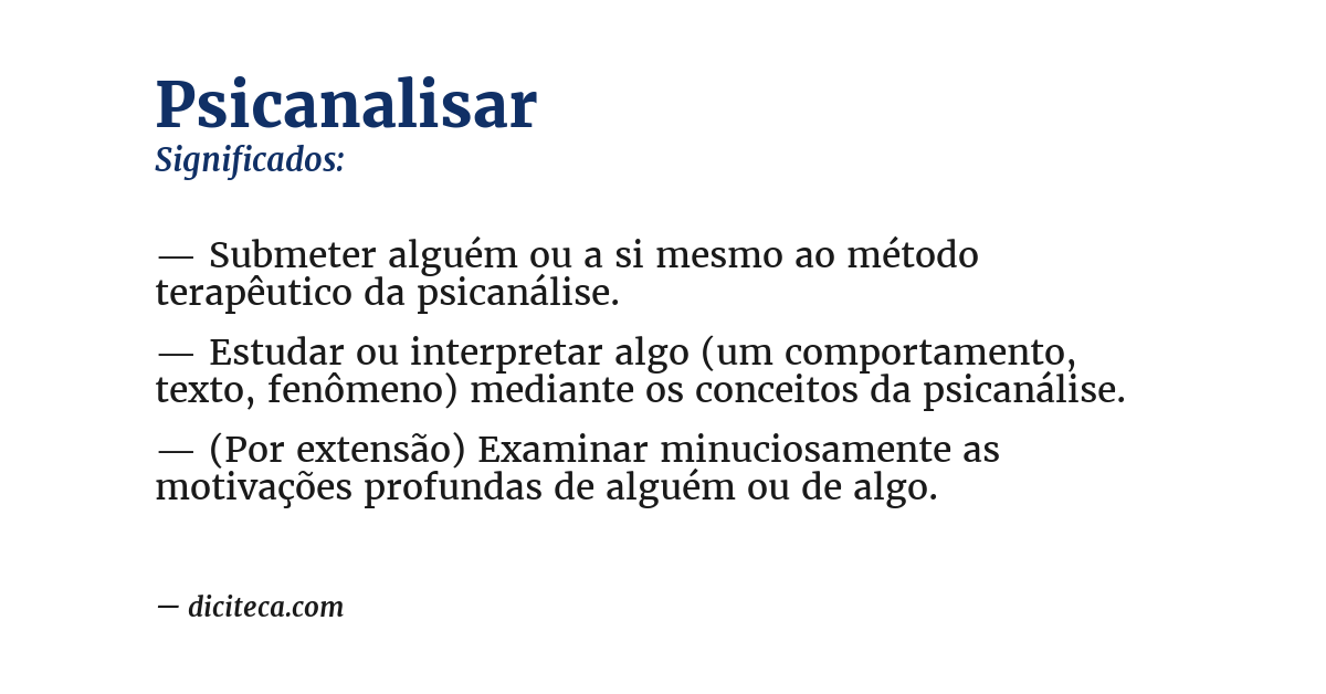 Significado de psicanalisar