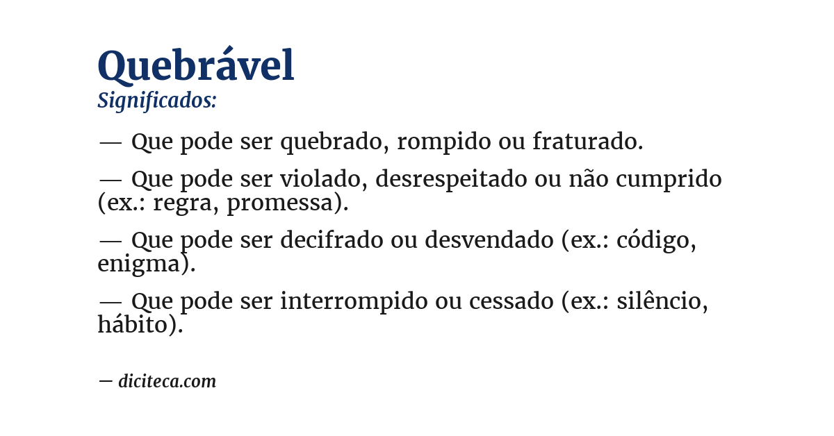 Significado de quebrável