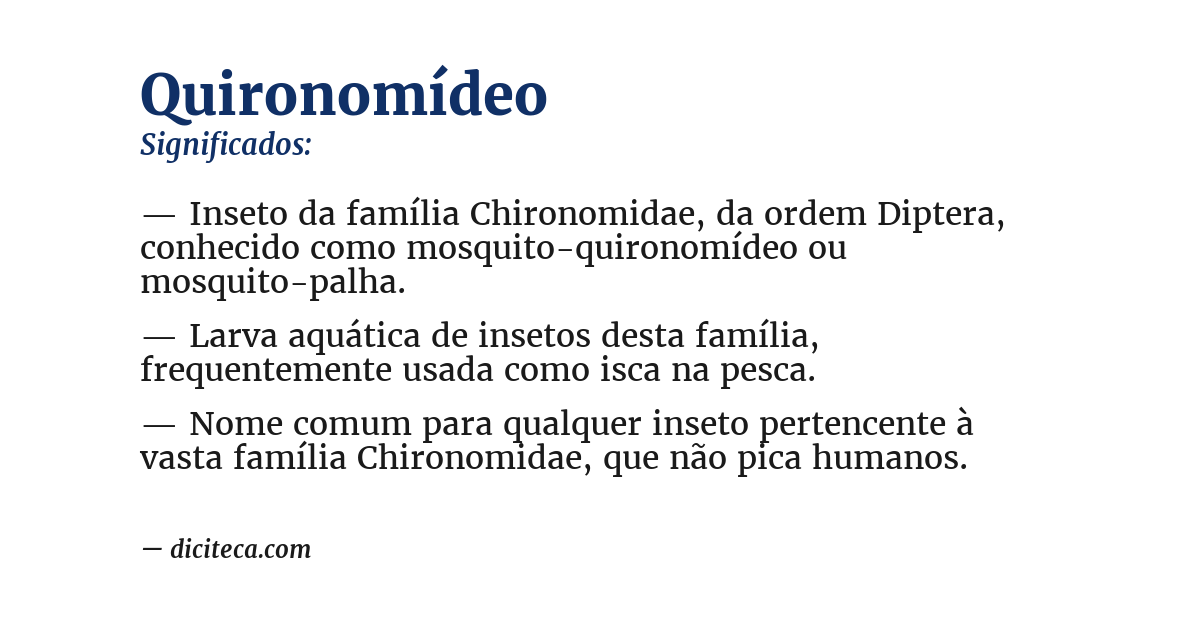 Significado de quironomídeo