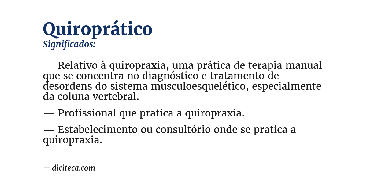 Significado de quiroprático