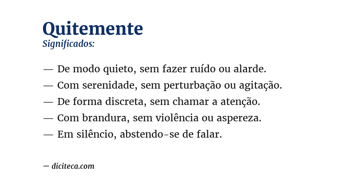 Significado de quitemente