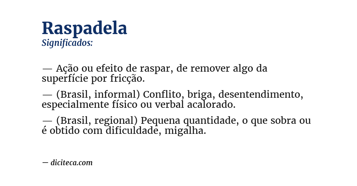 Significado de raspadela