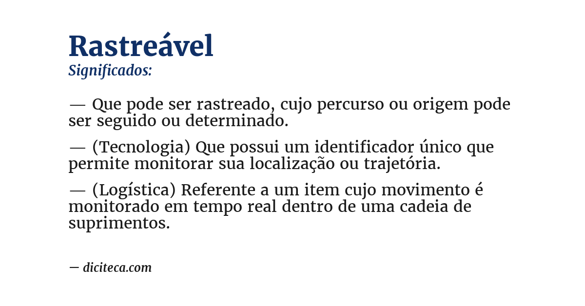 Significado de rastreável