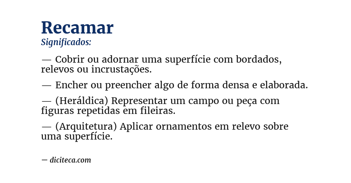 Significado de recamar
