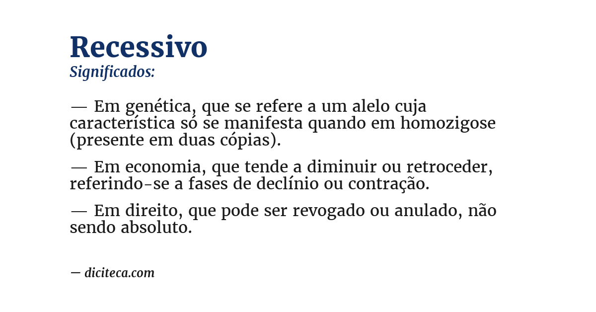 Significado de recessivo