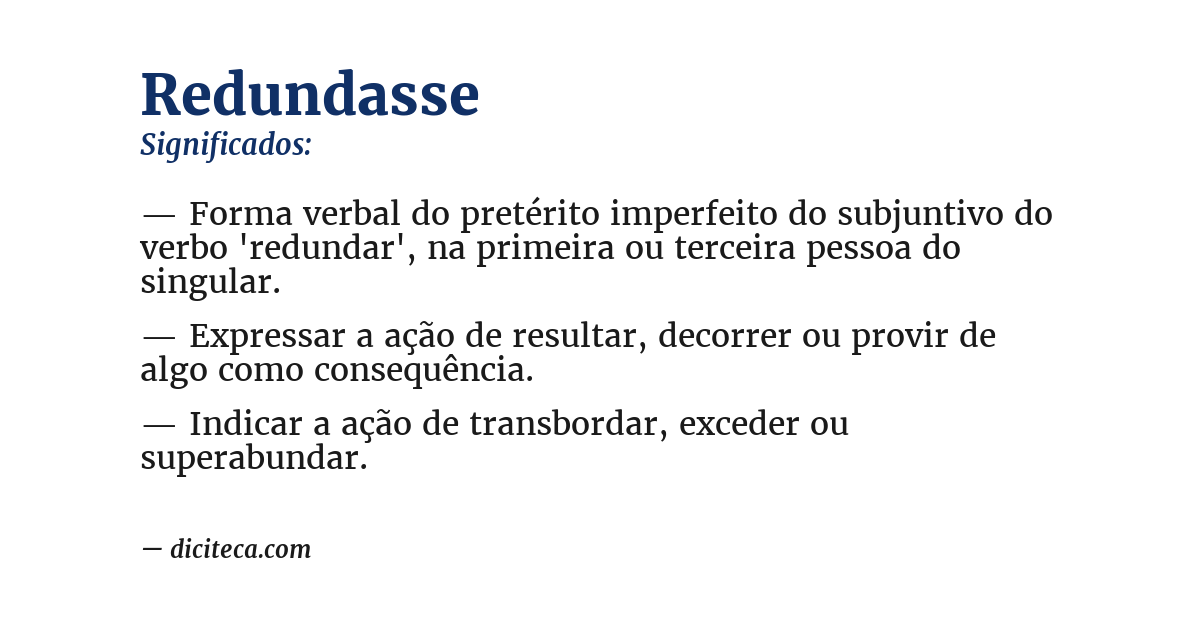 Significado de redundasse