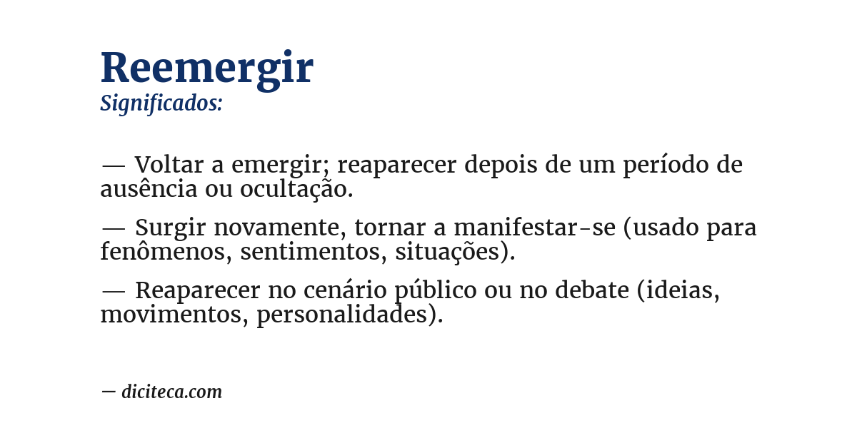Significado de reemergir